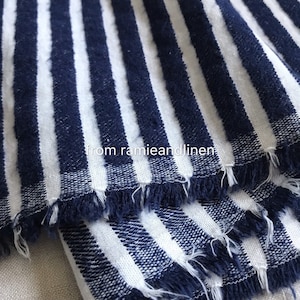 Japanese fabric, yarn dyed flannel stripes weaved cotton blend fabric, half yard by 45" wide