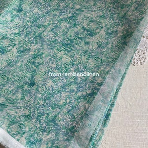 Japanse katoenen stof, abstracte patroonprint, lichtgewicht, fijne katoenen stof, groen, halve werf bij 58" breed