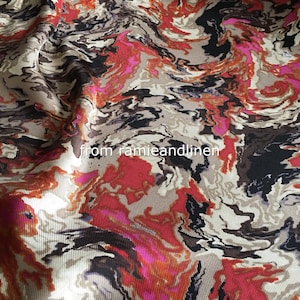 silk fabric, ripple pattern print silk twill fabric, half yard by 44&quot; wide