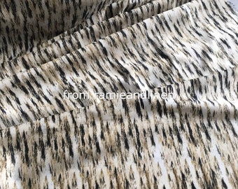 silk fabric, abstract design pattern print silk cotton blend satin fabric, half yard by 58" wide