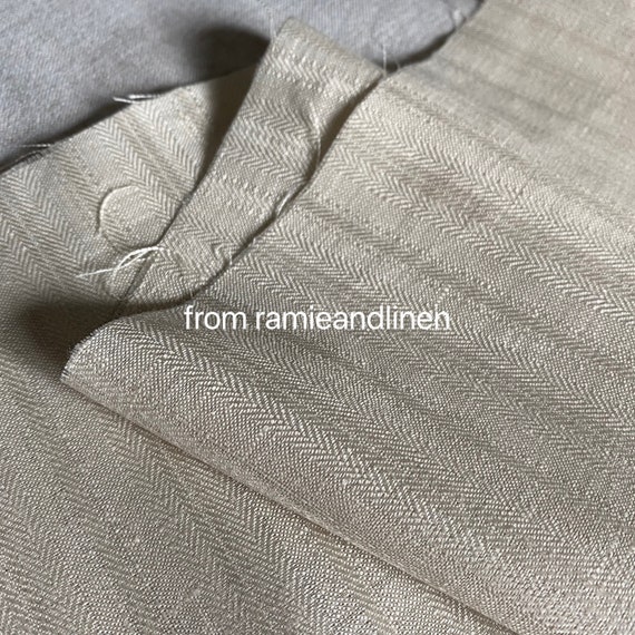 Linen Fabric Yarn Dyed Herringbone Stripes Weaved Linen Etsy