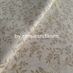 Japanese cotton fabric, floral print slub texture cotton fabric, half yard by 44" wide