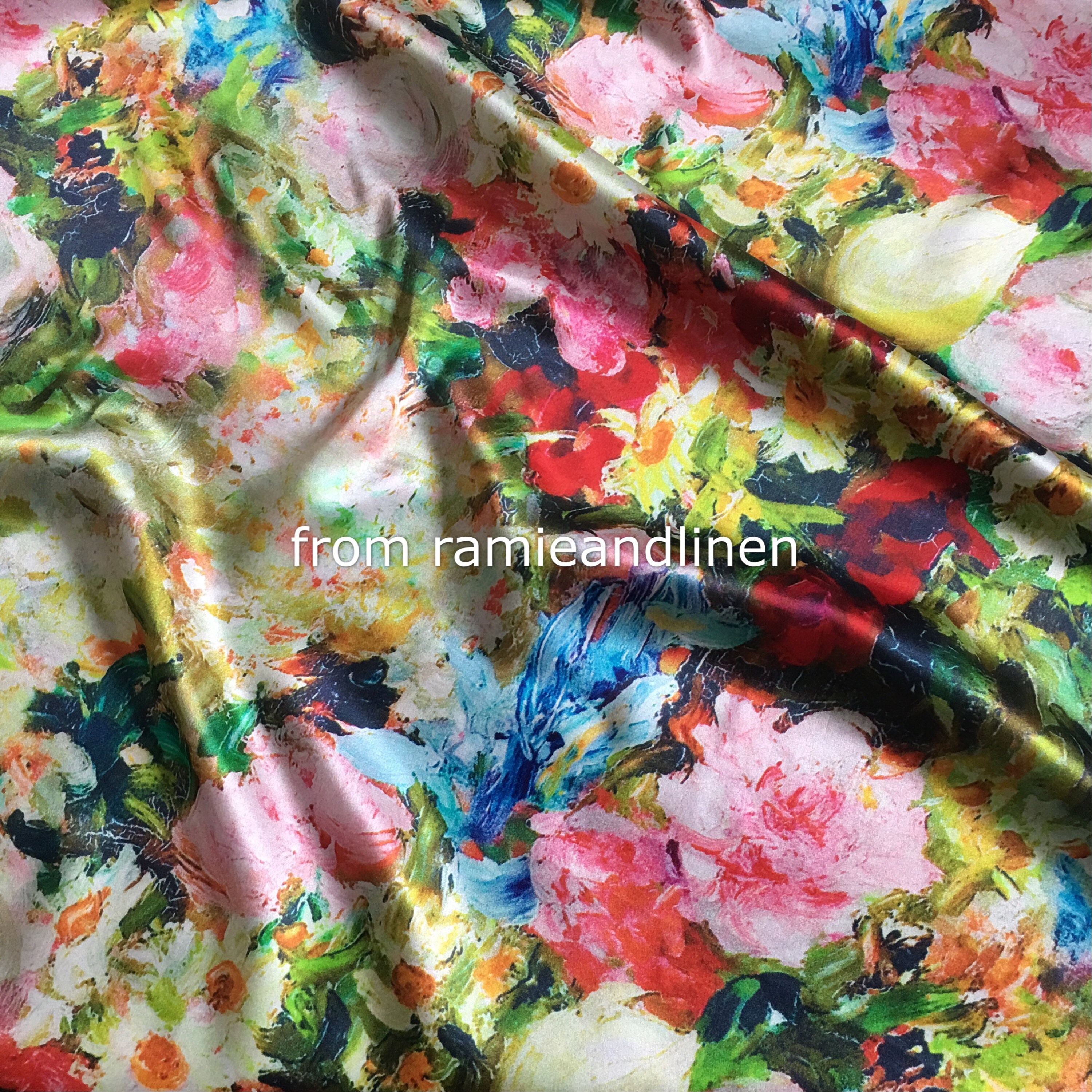 Digital Printing Silk fabric 100 silk crepe satin fabric Etsy