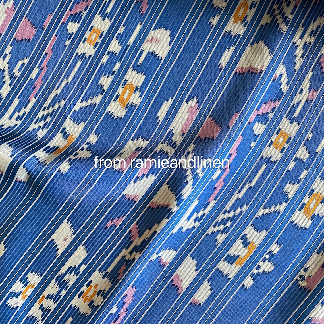 Silk Fabric Silk Twill Fabric Stripes Pattern Print Mulberry Etsy