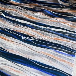 silk fabric, Digital Printing, stretchy silk crepe satin, stripes print, Silk Charmeuse Fabric, half yard by 53&quot; wide