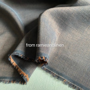 silk fabric, yarn dyed, orange yarn, silk linen blend fabric, half yard by 43" wide