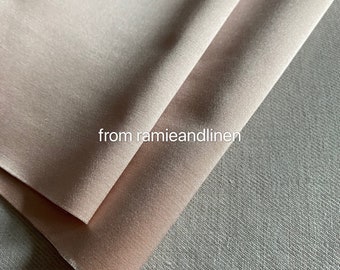 silk fabric, vintage light beige rose pink solid color silk cotton blend satin fabric, 29M/M heavy silk fabric,  1/4 yard by 54" wide