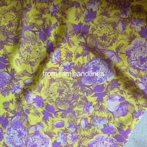 Silk fabric, vintage style floral print crepe de chine silk fabric, pure silk fabric, dress fabric, half yard by 54" wide