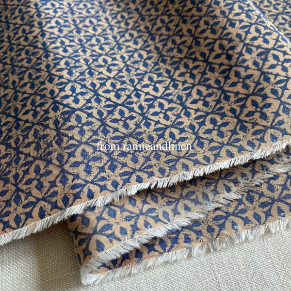 Silk fabric, HALF YARD(45cm) by 54" wide, vintage floral pattern print, silk cotton blend