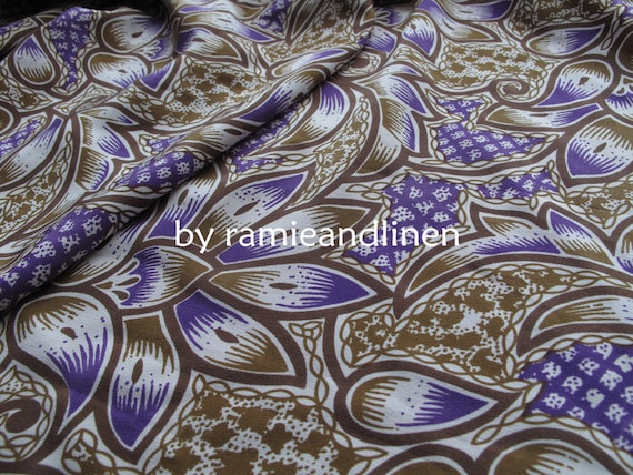 Silk fabric, vintage style floral print crepe de chine silk fabric, pure silk fabric, dress fabric, half yard by 54" wide