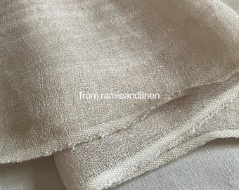 Tela de lino importada, HALF YARD por 61" de ancho, tela de gasa de lino de color natural
