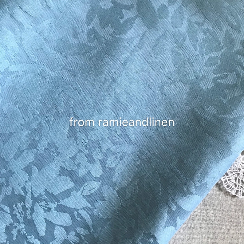 Silk Fabic Silk Linen Blend Floral Jacquard Fabric Half Yard Etsy