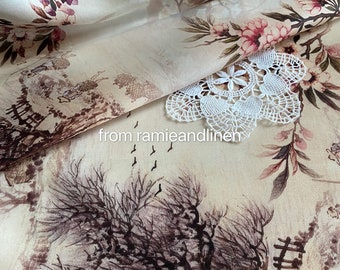 Deadstock Linen Fabric - Pure White Subtle Shine Finish