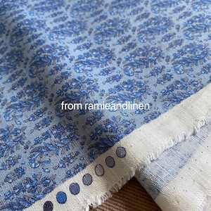 Japanese fabric, paisley print, linen cotton blend fabric,  half yard by 58&quot; wide