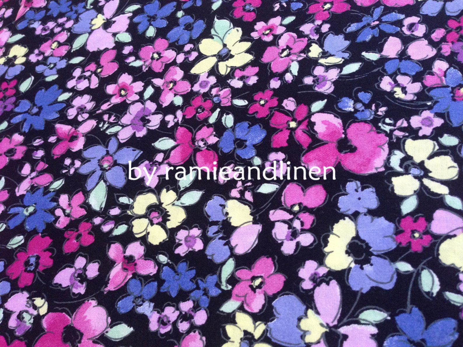 Japanese Made Cotton Rayon Blend Fabric Floral Print Cotton Etsy