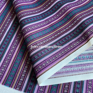 Japanese cotton fabric, colorful stripes gold line print, half yard by 44&quot; wide