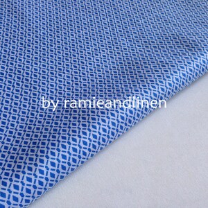 Fine Cotton Fabric, Blue Pattern Print Cotton Fabric, Half Yard by 58 ...