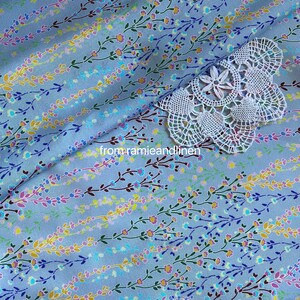 Silk fabric, colorful little spring branches print, silk cotton blend fabric, soft and smooth, half yard by 53" wide image 10