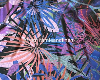 Silk fabric, floral pattern print silk crepe de chine mulberry silk fabric, half yard by 45" wide