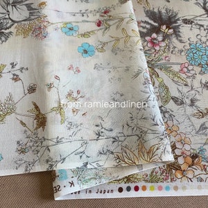 japanischer Stoff, Blumen Garten Muster Baumwolle Musselin Organza Stoff, 1,00m mal 110cm Breite