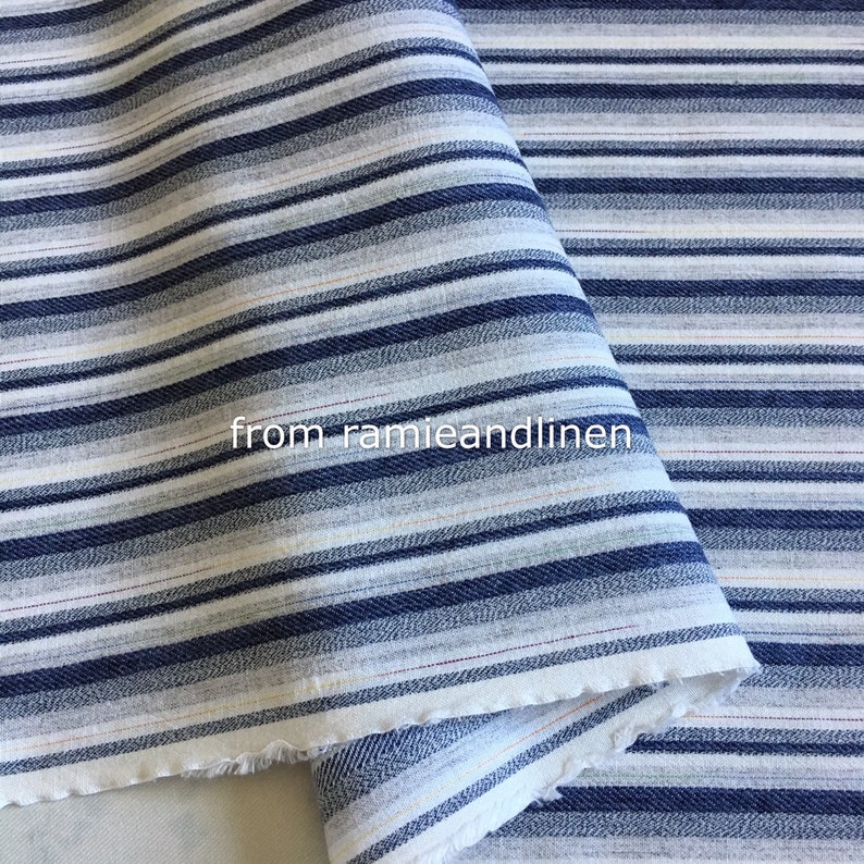 Japanese fabric yarn dyed stripes weave denim cotton fabric Etsy