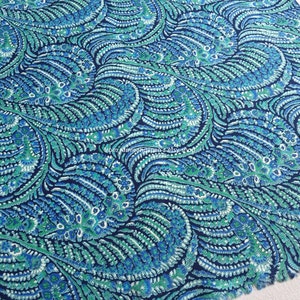 LIBERTY Cotton Fabric Tana Lawn Turquoise Blue Paisley Print | Etsy