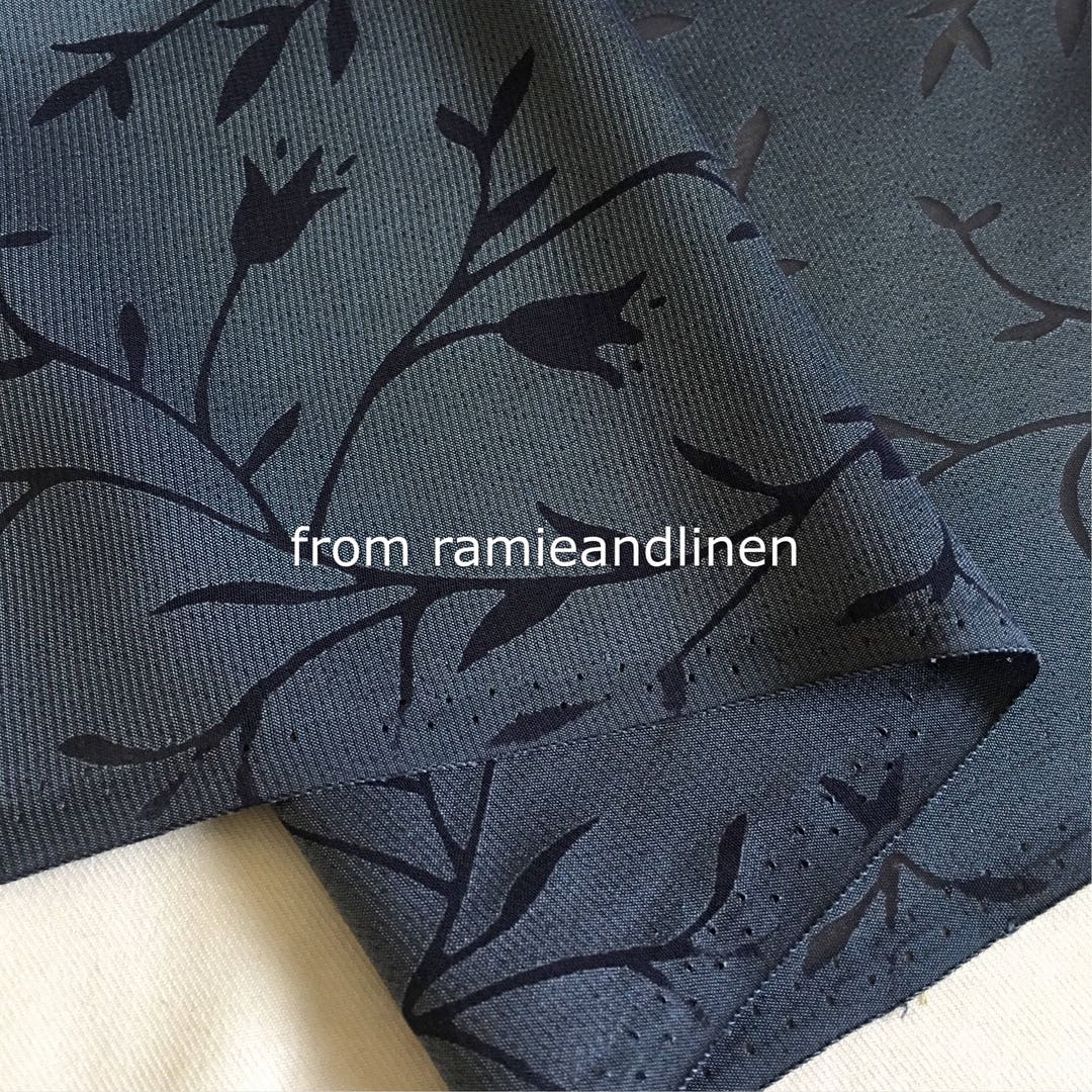 Silk Fabric, Floral Burn Out Silk Rayon Blend Fabric, Half Yard by 56