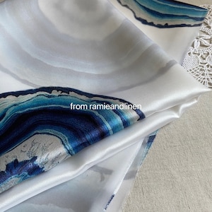 silk fabric, digital print, growth ring pattern print, silk crepe satin, Silk Charmeuse Fabric, half yard by 55&quot; wide