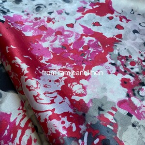 silk fabric, Chinese ink painting silk cotton blend Silk cotton satin fabric, half yard by 44 wide image 1