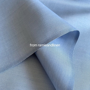 silk fabric, light blue Silk cotton blend yarn dyed fabric, shirt fabric, half yard by 45&quot; wide