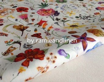 Tejido de algodón LIBERTY, Tana Lawn, tejido de algodón sedoso fino con estampado floral, medio patio por 54" de ancho