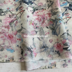 Lyocell fabric, color pencil style floral print, jacquard lyocell fabric, half yard by 59&quot; wide