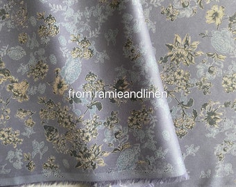 Japanese cotton fabric, cotton satin, vintage flowers print cotton satin fabric, half yard by 56" wide