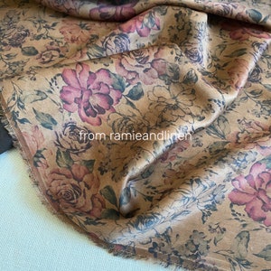 silk fabric, digital print, Chinese traditional flowers print, gambiered Canton silk, mud silk, half yard by 42&quot; wide