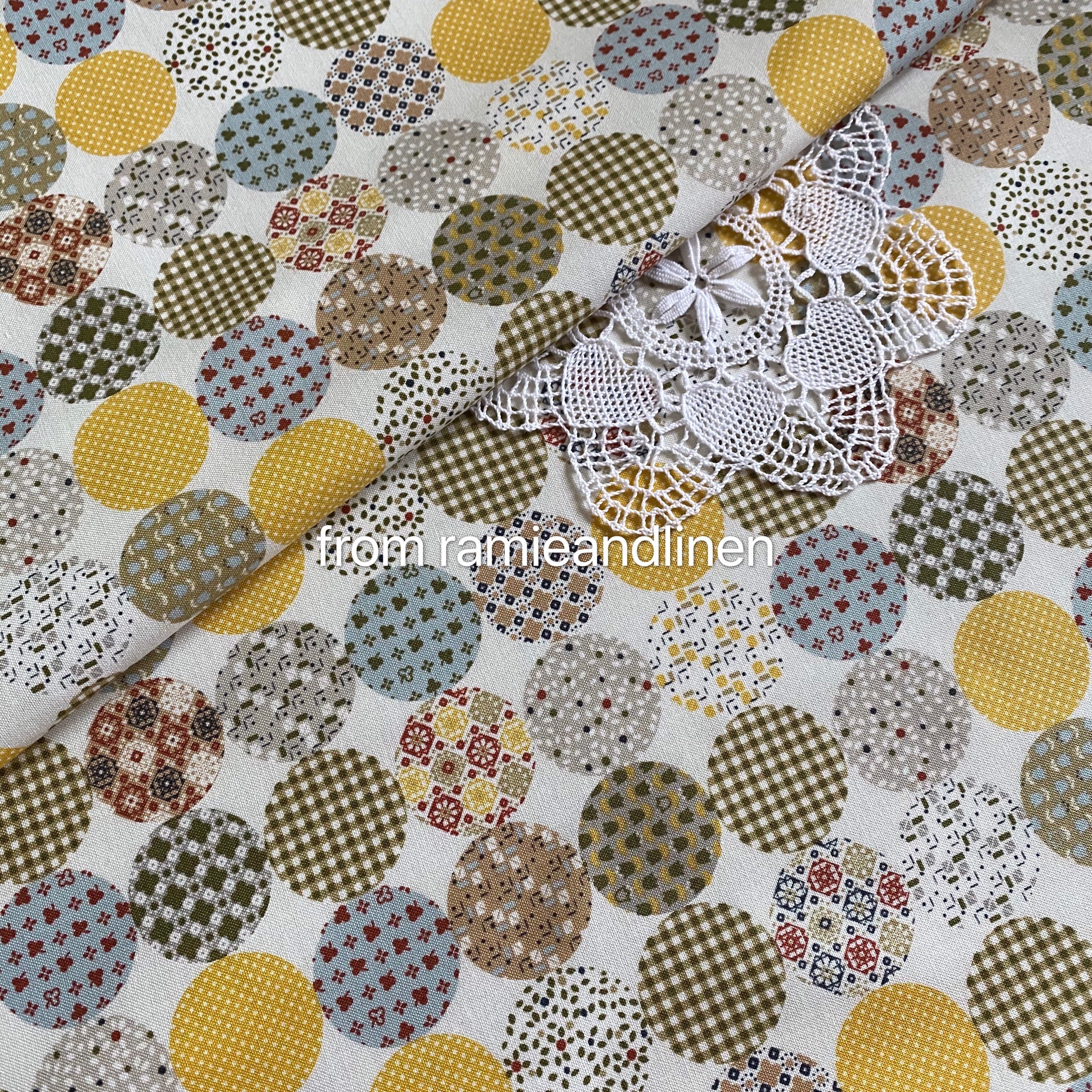 Japanese Cotton Fabric Classic Patchwork Pattern Print round | Etsy