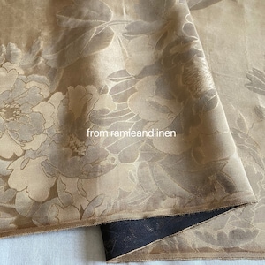 silk fabric, double sides traditional Chinese big flowers jacquard weaved, 37 M/M gambiered Canton silk, MUD SILK, half yard by 43&quot; wide