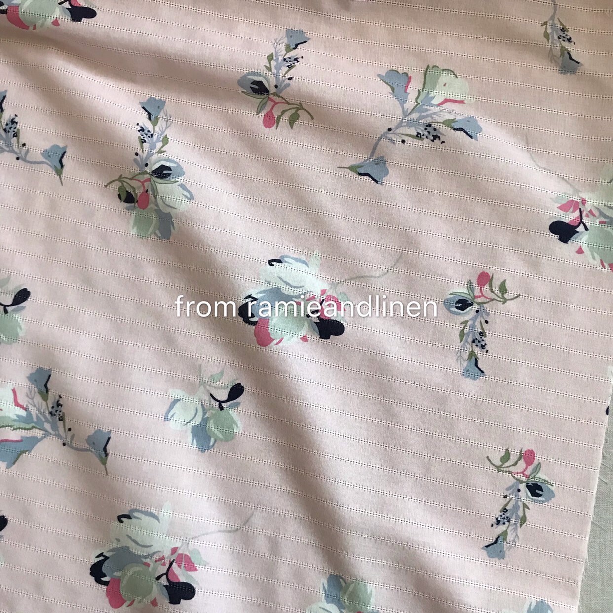 Japanese cotton fabric floral bouquet print stripes jacquard | Etsy