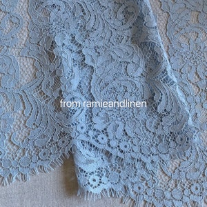 floral lace, car bone lace, eyelash along both sides, about 1.5 meter square per piece, sold by piece, blue color