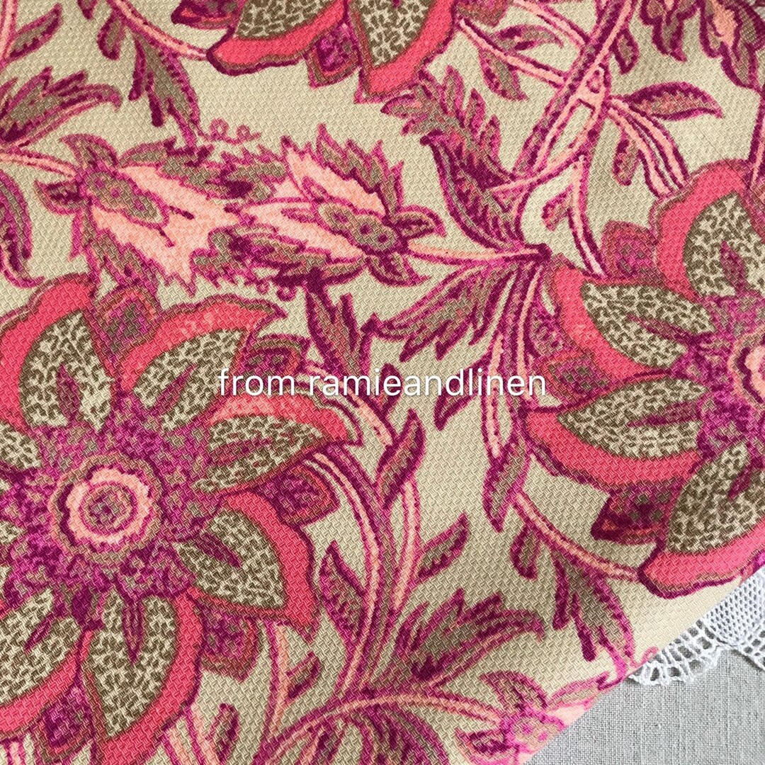 Heavy Cotton Fabric, Floral Print Jacquard Cotton Fabric, Half Yard by 56 Wide Etsy