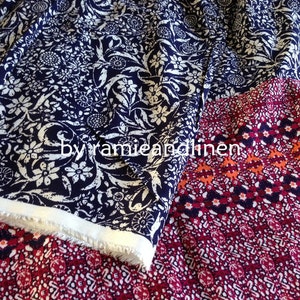 rayon fabric, floral border print rayon fabric, half yard by 54&quot; wide