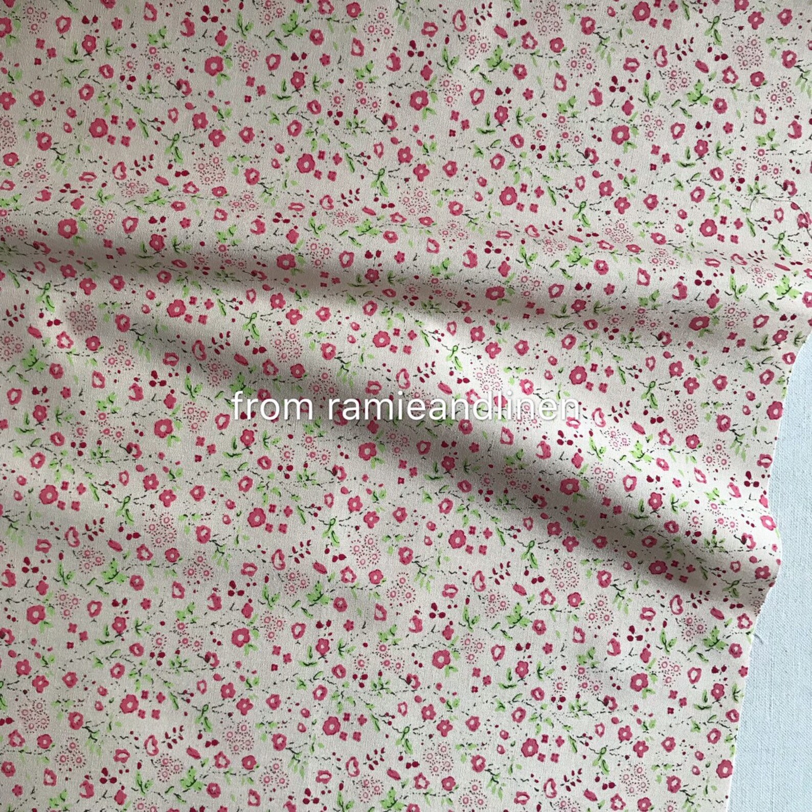 Japanese Fabric, Mini Floral Print Fine Cotton Fabric, Half Yard by 42 ...