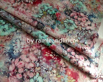 Digital Printing Silk fabric, 100% silk crepe satin fabric, floral print Silk Charmeuse Fabric, half yard by 44" wide