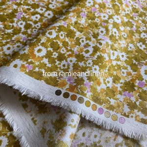 Japanese floral print cotton twill fabric, half yard by 43&quot;
