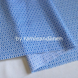 Fine Cotton Fabric, Blue Pattern Print Cotton Fabric, Half Yard by 58 ...
