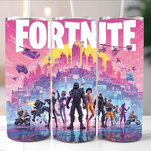 Game Tumbler Wrap PNG, 20 oz Sublimation Design, Video Game, Cartoon Characters, Gamer Coffee Cup Wrap, Digital Download, Esports Gaming PNG