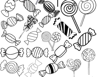 Candy SVG Bundle: Halloween Treats, Lollipop, Gummy Bear (Digital Download)