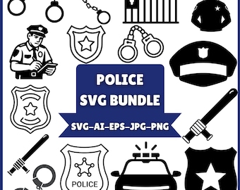 Polizei SVG Bundle, Polizist Design (Digitaler Download)