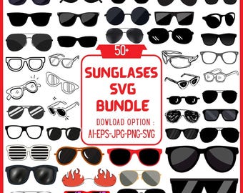 Sunglasses SVG Bundle: Beach Glasses Clipart, Vector Cut Files (Instant Download)