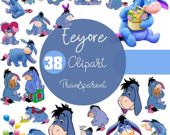 Vintage Eeyore Clipart Bundle, Winnie the Pooh Friends (Digital Download)