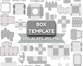 Box Template SVG Bundle: 32 DIY Paper Craft Gift Boxes, Favor Gift, Cutting Files